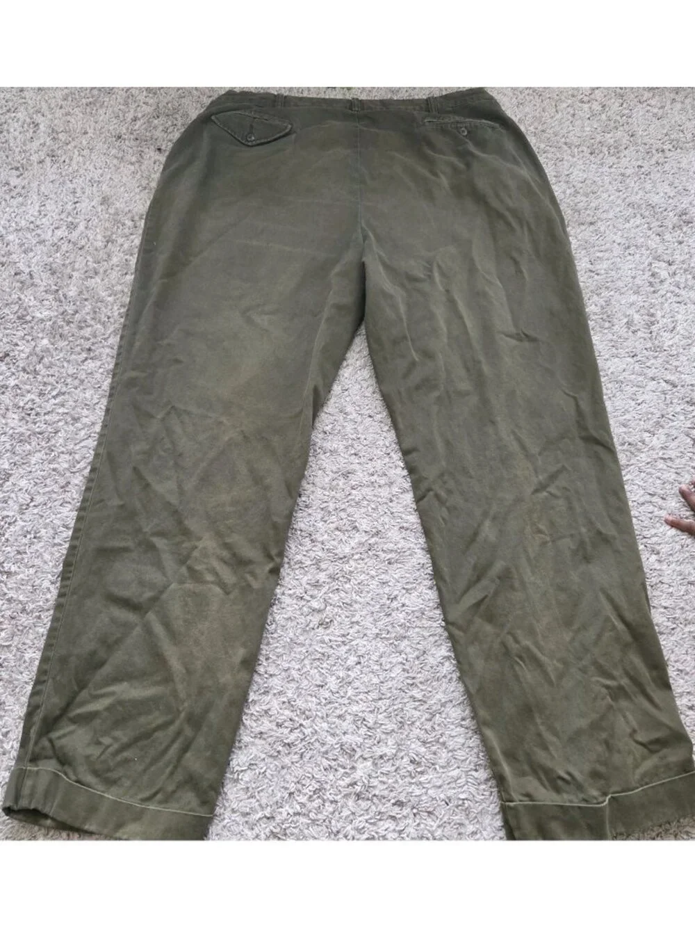 Polo Ralph Lauren Hammond Pants Mens 40x32 Green Pleated Cuffed Chino Preppy